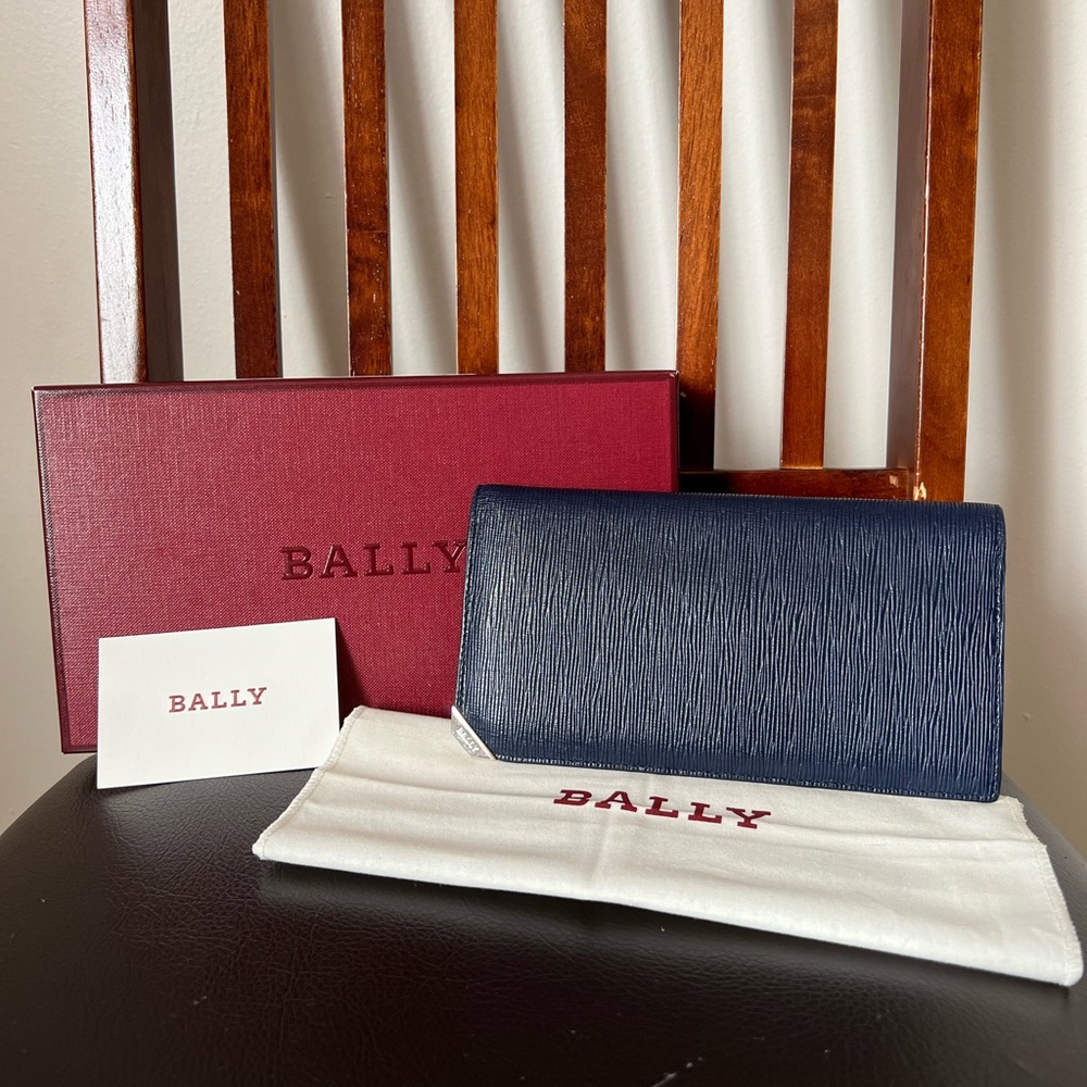 Bally Navy and Silver Long Wallet
